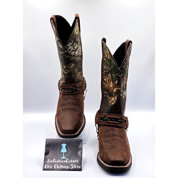 NWOB Laredo Men's Western Boots Gadsden Camo Harness Sq Toe Mossy Oak Sz 7 2472 - Picture 2 of 15
